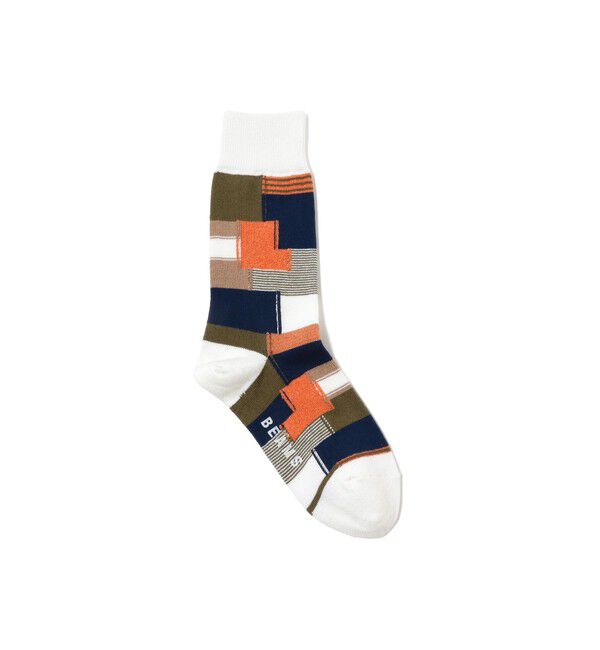 BEAMS「BEAMS / パッチワーク ソックス」|ソックス|OFF_WHITE