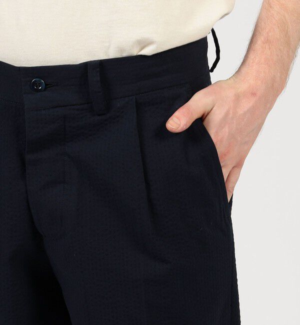 TOMORROWLAND MENS「【別注】Salvatore Piccolo MARCELLO コットンシアサッカー 1プリーツテーパードパンツ」|スラックス|