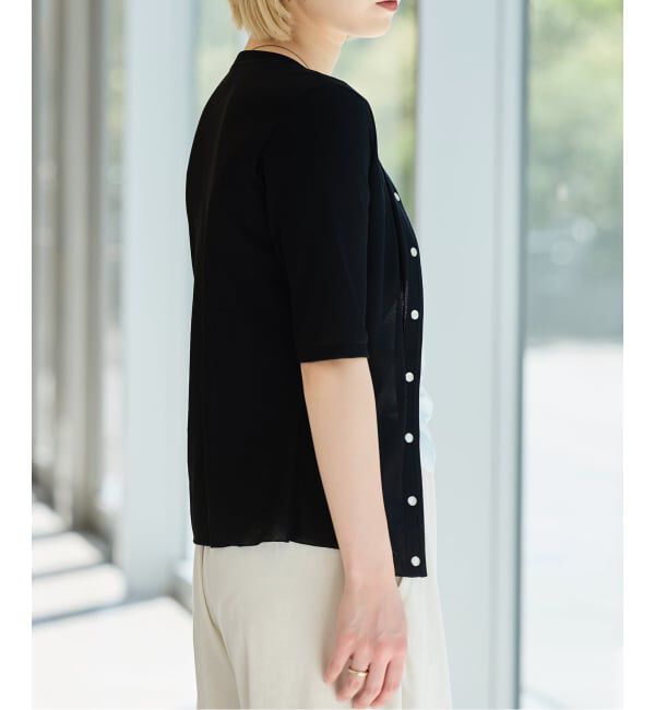 IENA LA BOUCLE「IENA LA BOUCLE コットンリブスナップハーフスリーブカーディガン」|Tシャツ・カットソー|