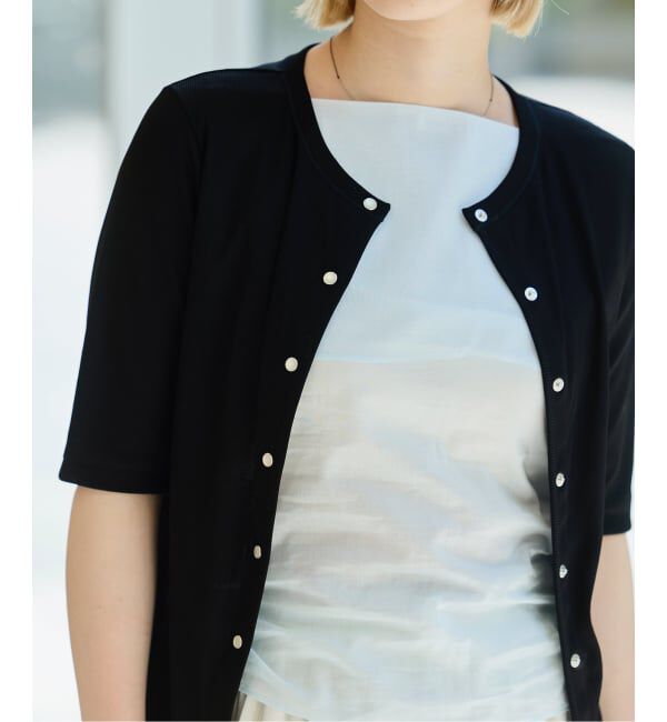 IENA LA BOUCLE「IENA LA BOUCLE コットンリブスナップハーフスリーブカーディガン」|Tシャツ・カットソー|
