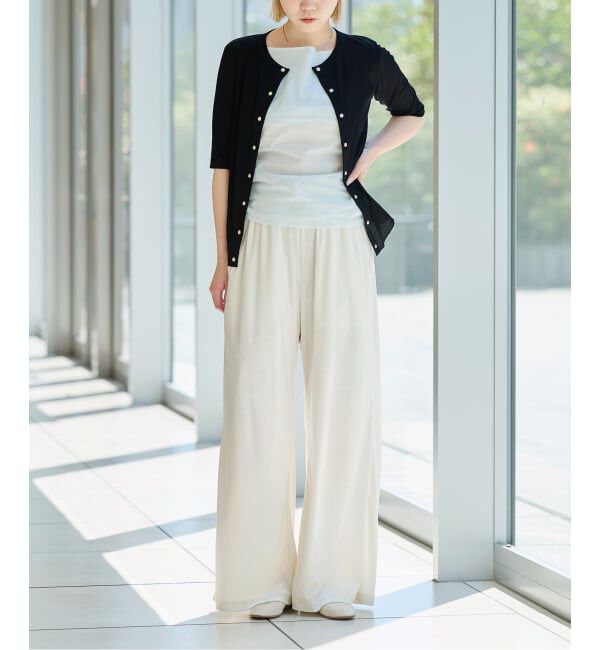 IENA LA BOUCLE「IENA LA BOUCLE コットンリブスナップハーフスリーブカーディガン」|Tシャツ・カットソー|