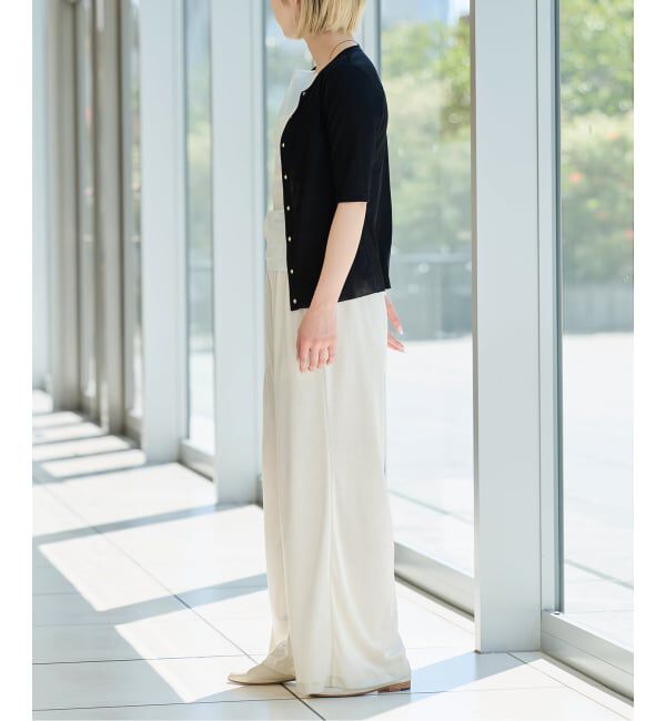 IENA LA BOUCLE「IENA LA BOUCLE コットンリブスナップハーフスリーブカーディガン」|Tシャツ・カットソー|