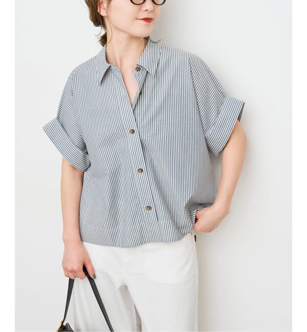 Spick and Span「ハーフスリーブポプリンシャツ」|シャツ・ブラウス|