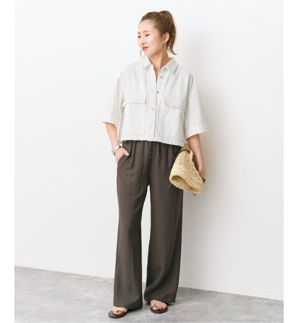 Spick and Span「《追加予約》ドレープツイルイージーファティーグパンツ」|スラックス|