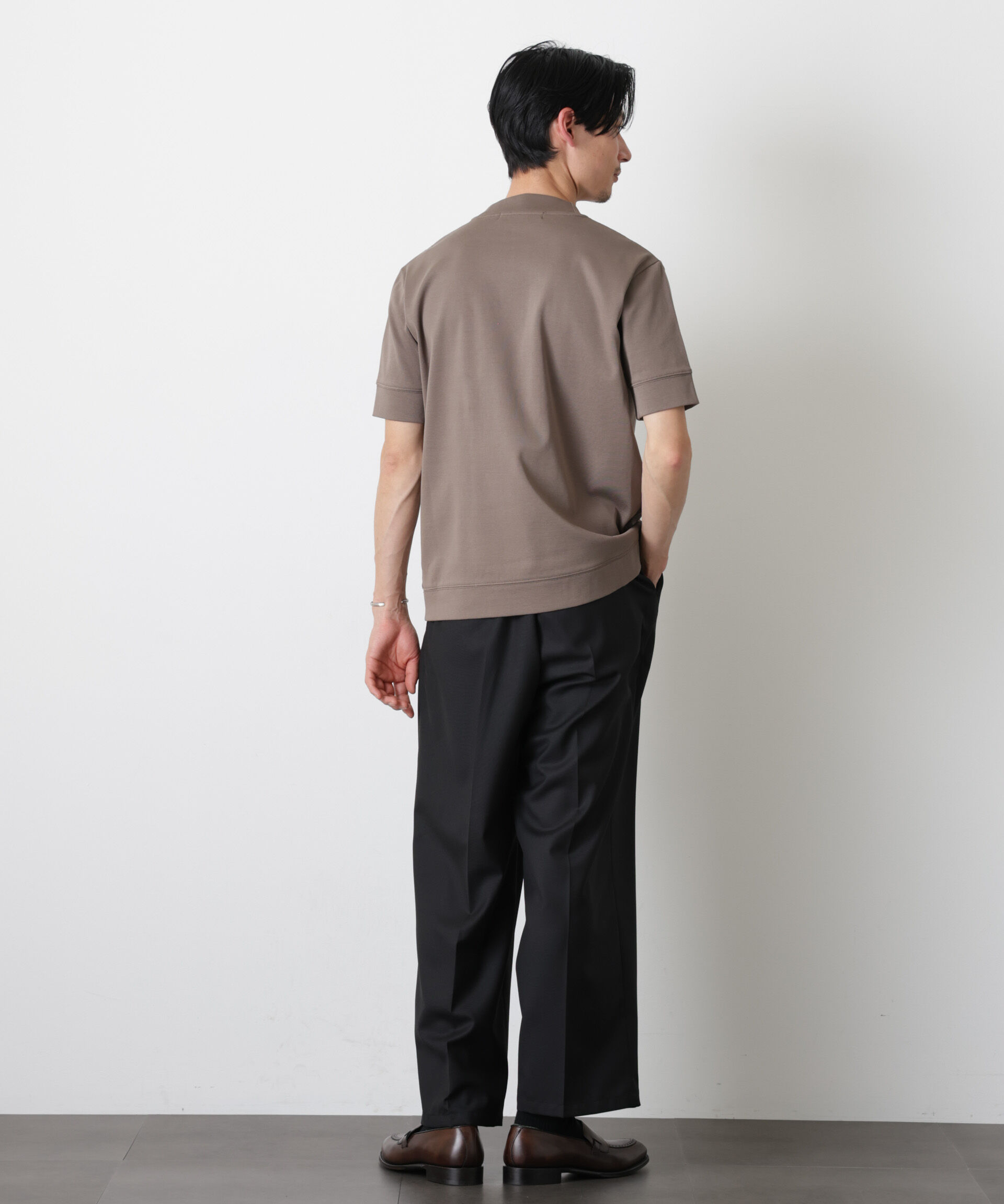 NANO universe「「FORMAL JERSEY」モックネックカットソー半袖」|Tシャツ・カットソー|