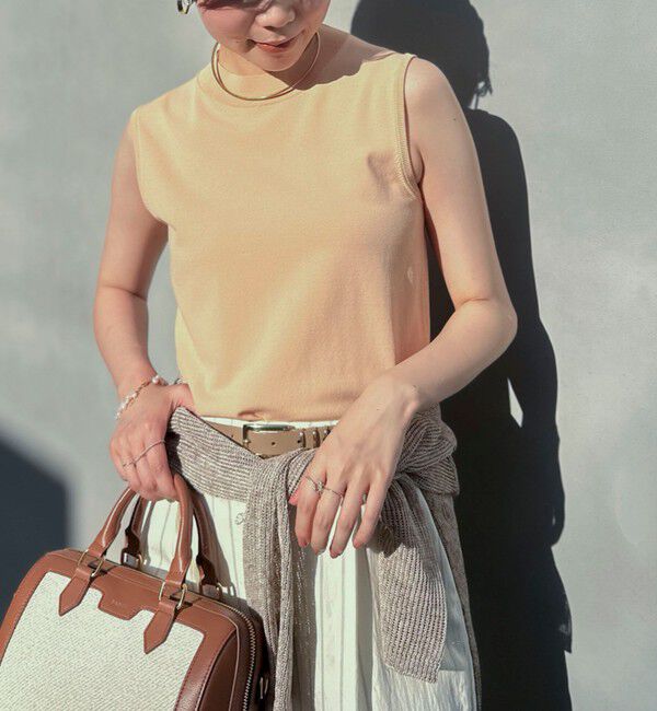 NOLLEY'S sophi「《手洗い可能》マルチファンクションハイネックノースリーブプルオーバー」|ニット・セーター|オレンジ