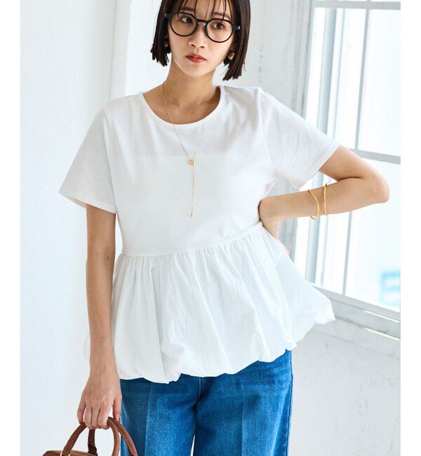 VIS「ペプラムバルーンプルオーバー」|Tシャツ・カットソー|ホワイト(10)