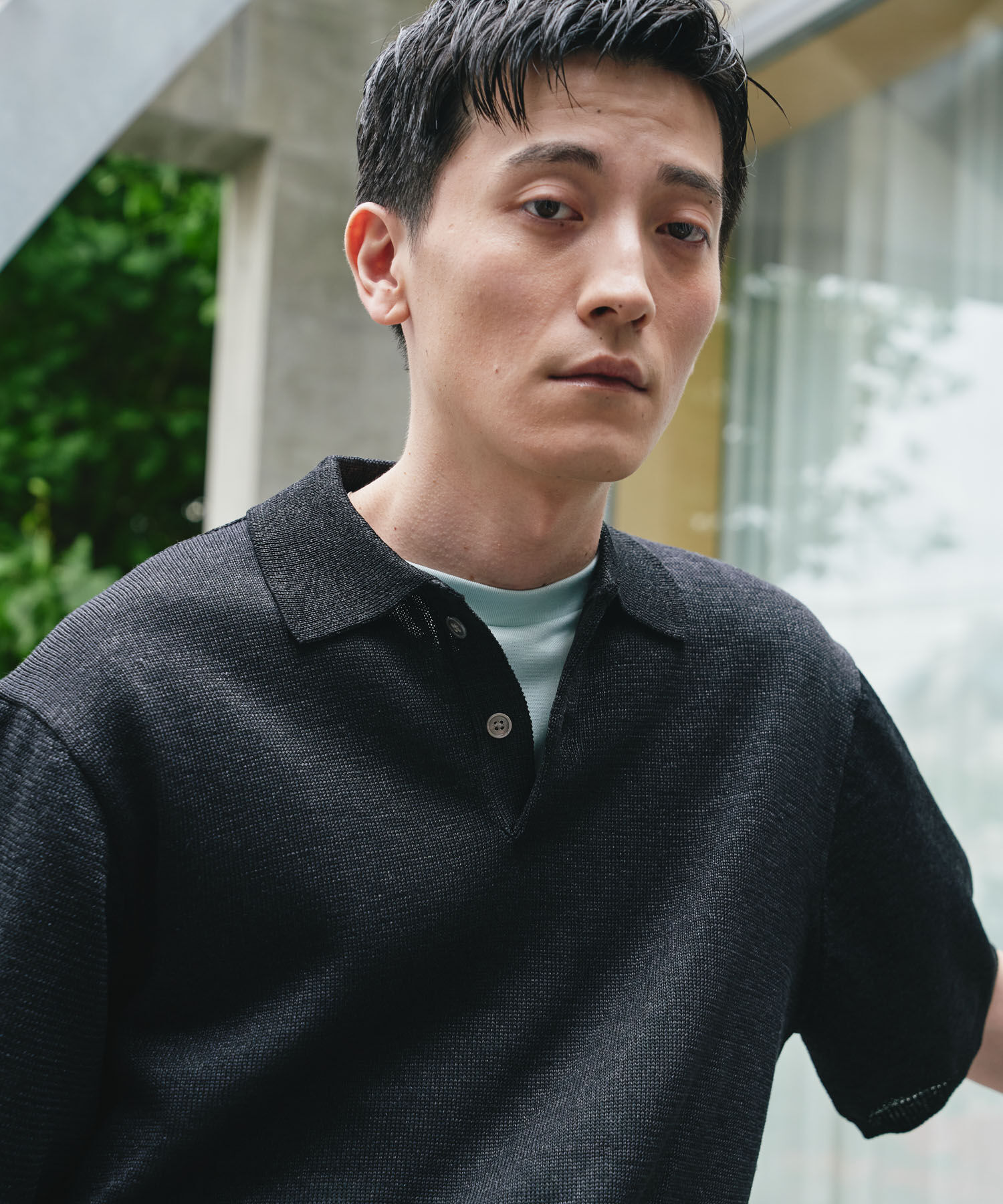 URBAN RESEARCH DOORS「『洗濯可/UVカット』『URTECH』Aircare ショートスリーブニットポロ」|ニット・セーター|