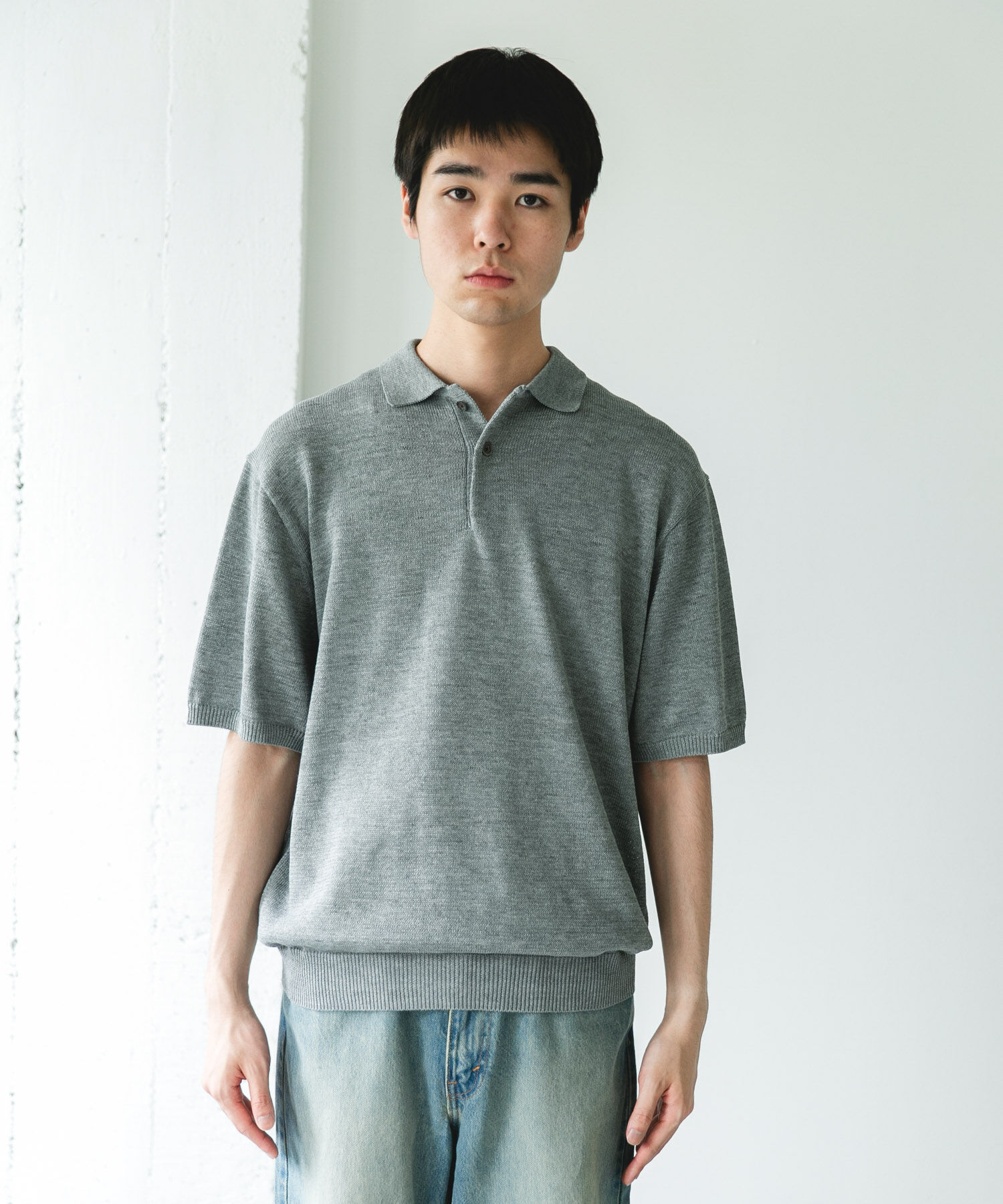 URBAN RESEARCH DOORS「『洗濯可/UVカット』『URTECH』Aircare ショートスリーブニットポロ」|ニット・セーター|