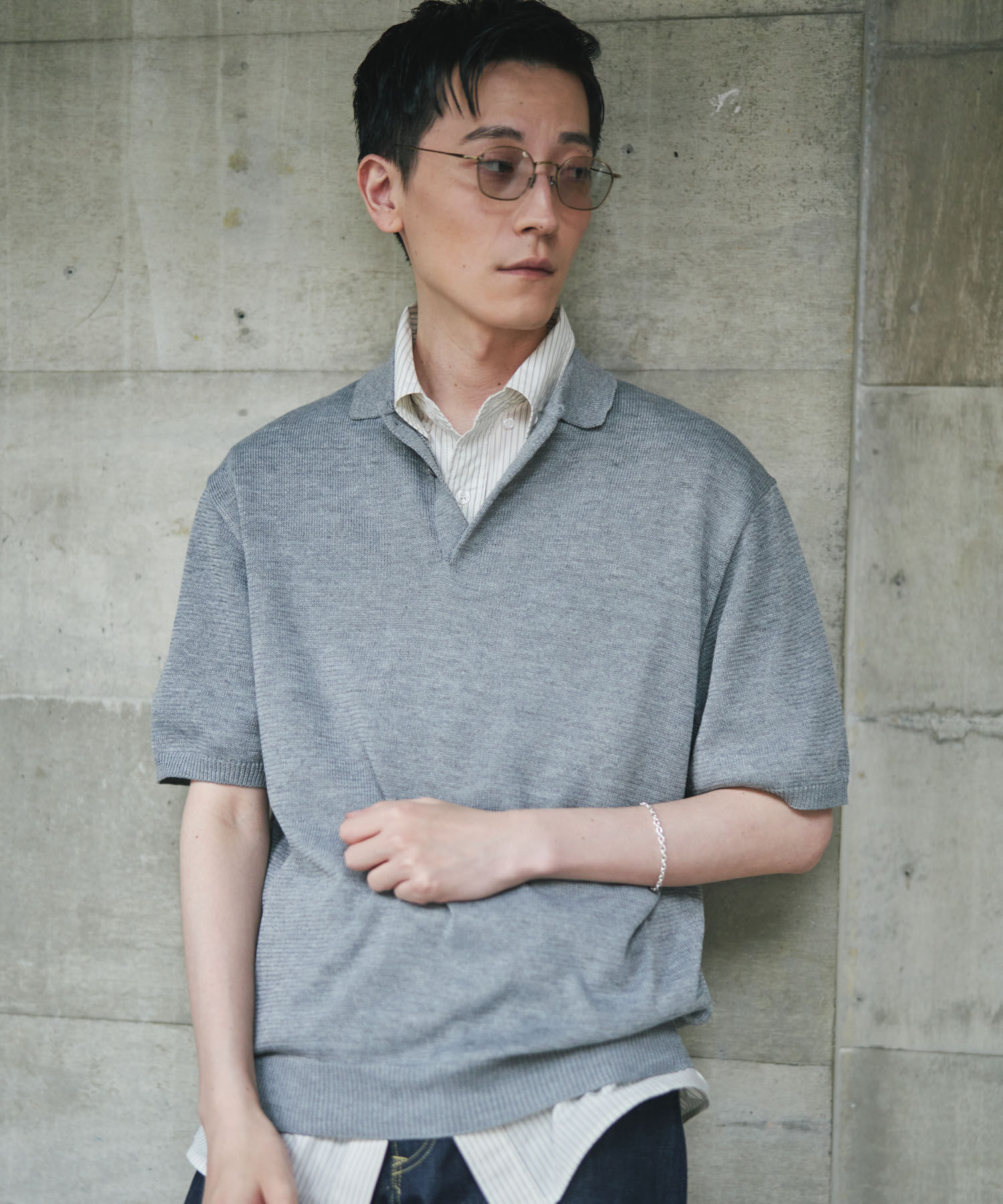 URBAN RESEARCH DOORS「『洗濯可/UVカット』『URTECH』Aircare ショートスリーブニットポロ」|ニット・セーター|