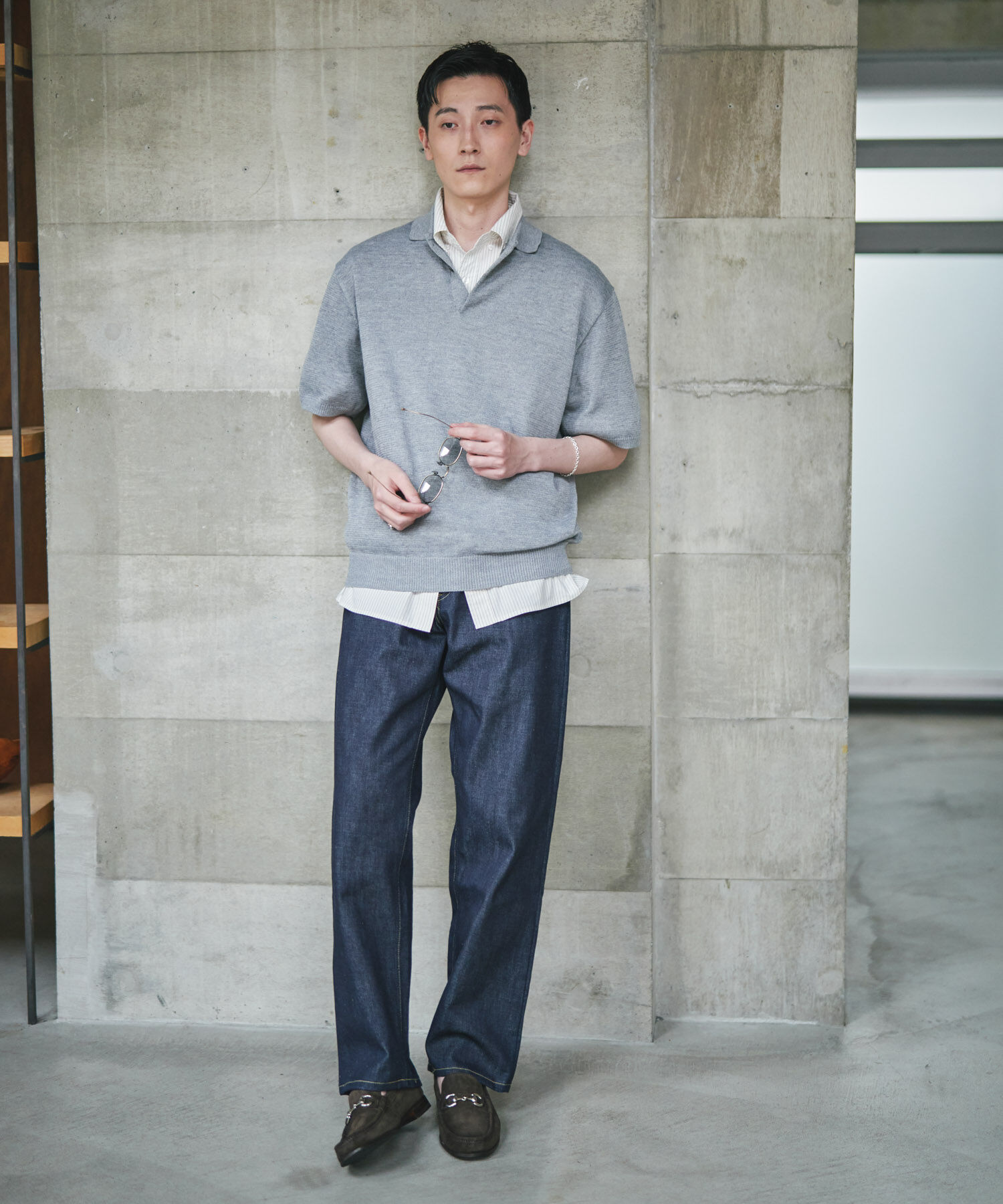 URBAN RESEARCH DOORS「『洗濯可/UVカット』『URTECH』Aircare ショートスリーブニットポロ」|ニット・セーター|