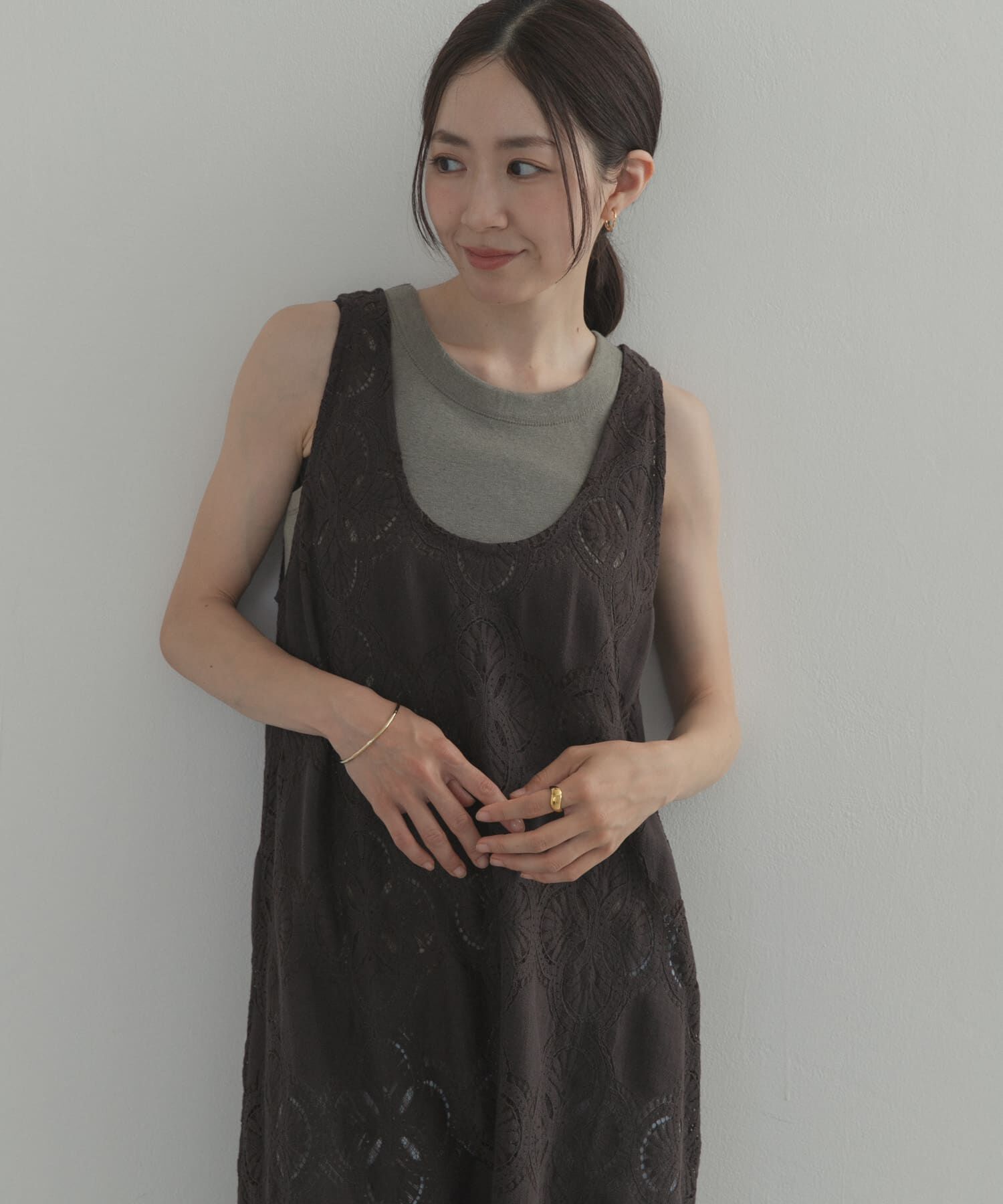 URBAN RESEARCH DOORS「サークルレース2WAYワンピース」|ワンピース|
