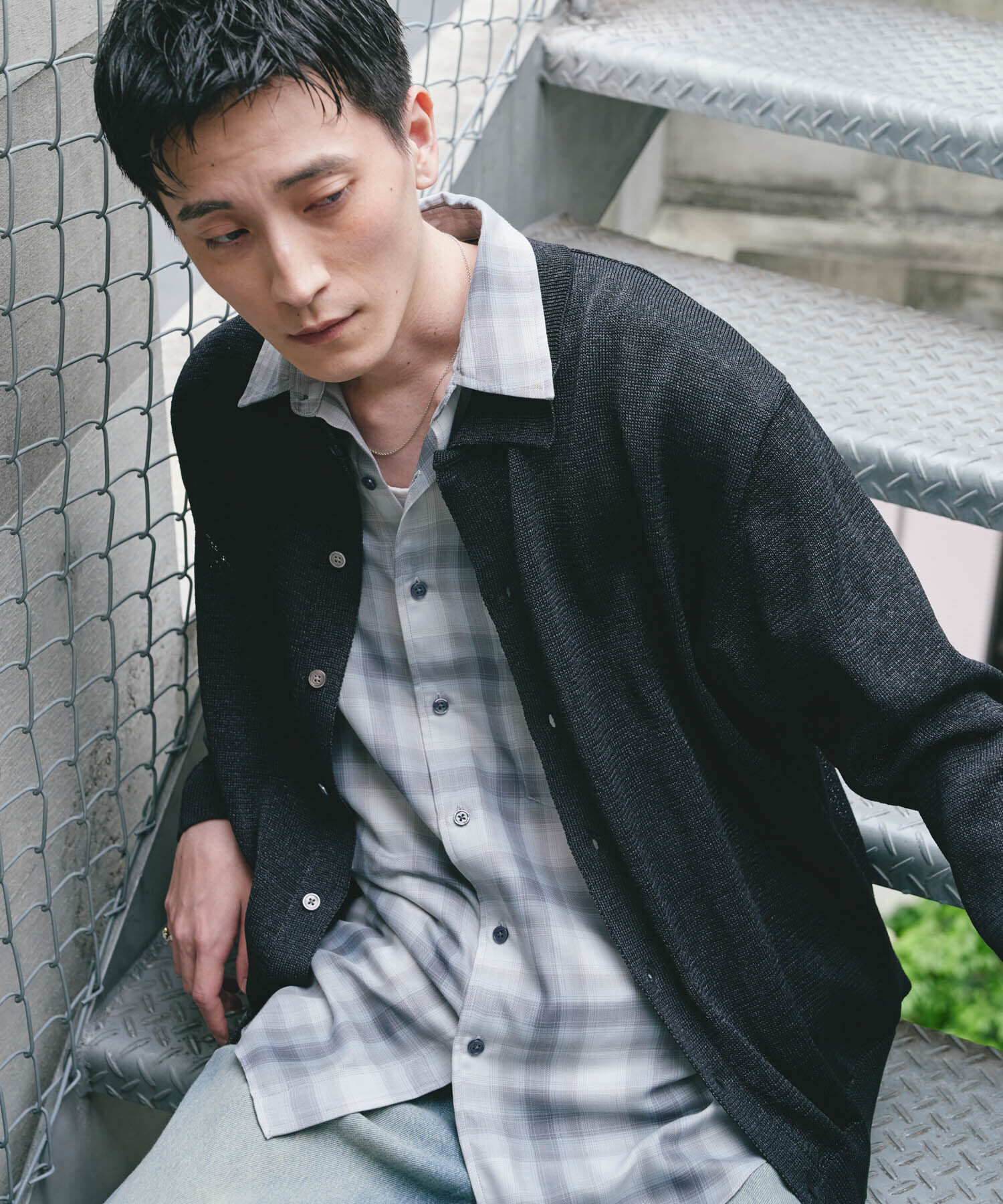 URBAN RESEARCH DOORS「『洗濯可/UVカット』『URTECH』Aircare ロングスリーブシャツカーディガン」|カーディガン|