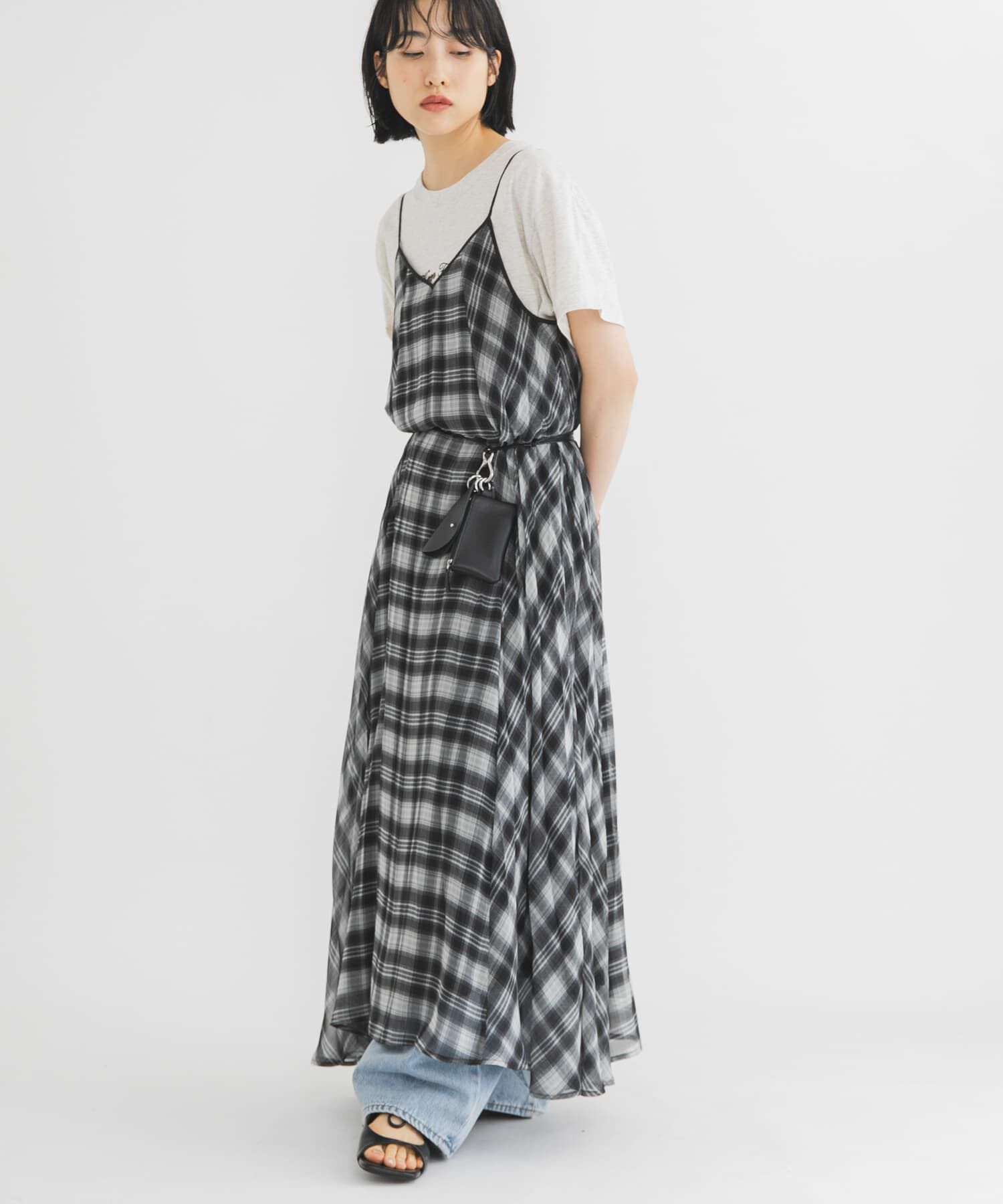 「チェックプリーツキャミワンピース」|その他|