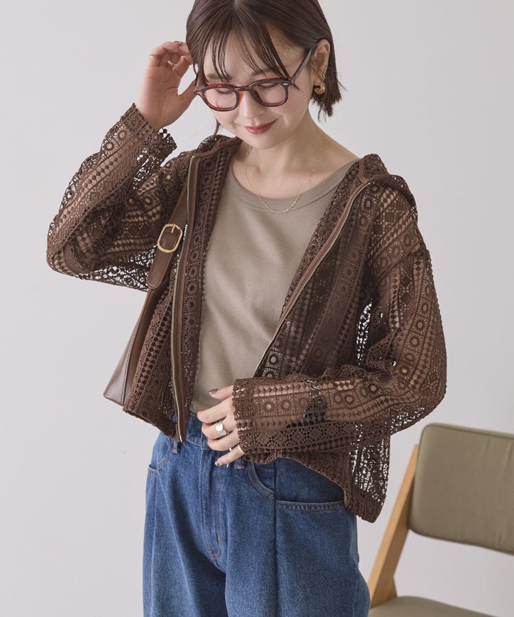 AMERICAN HOLIC「幾何学レースフードシャツ」|シャツ・ブラウス|