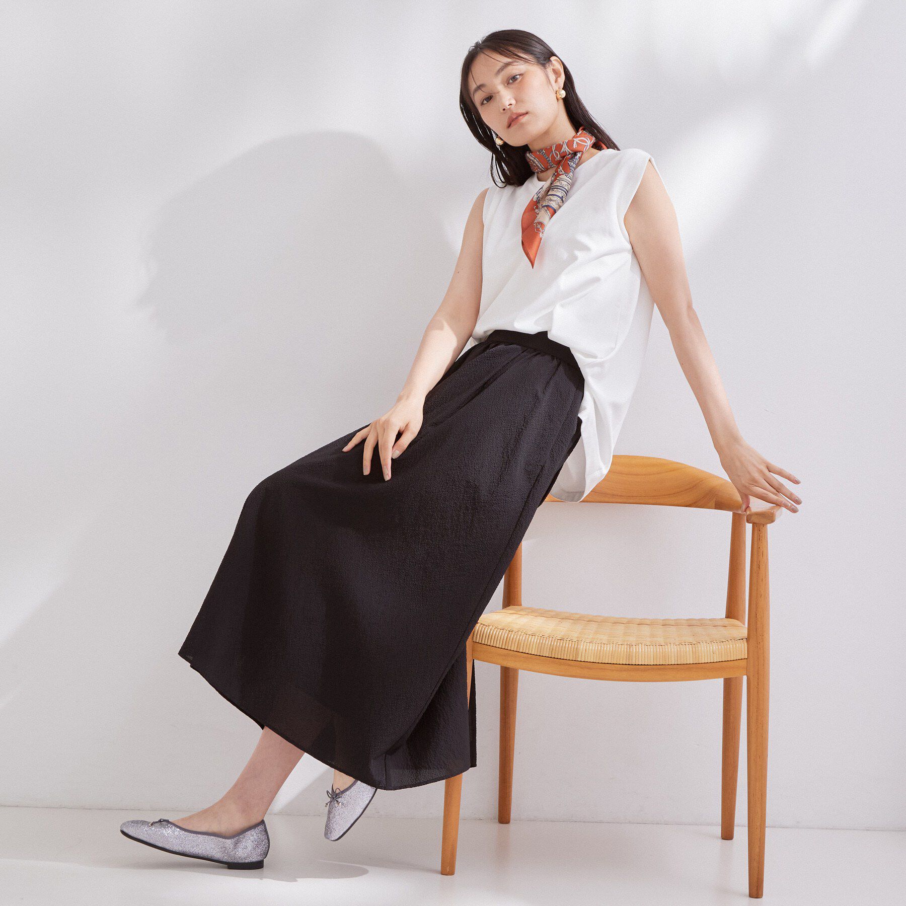 OPAQUE.CLIP「【UVケア／接触冷感】スーパーアイス ノースリーブボクシーカットソー《洗濯機OK》」|Tシャツ・カットソー|