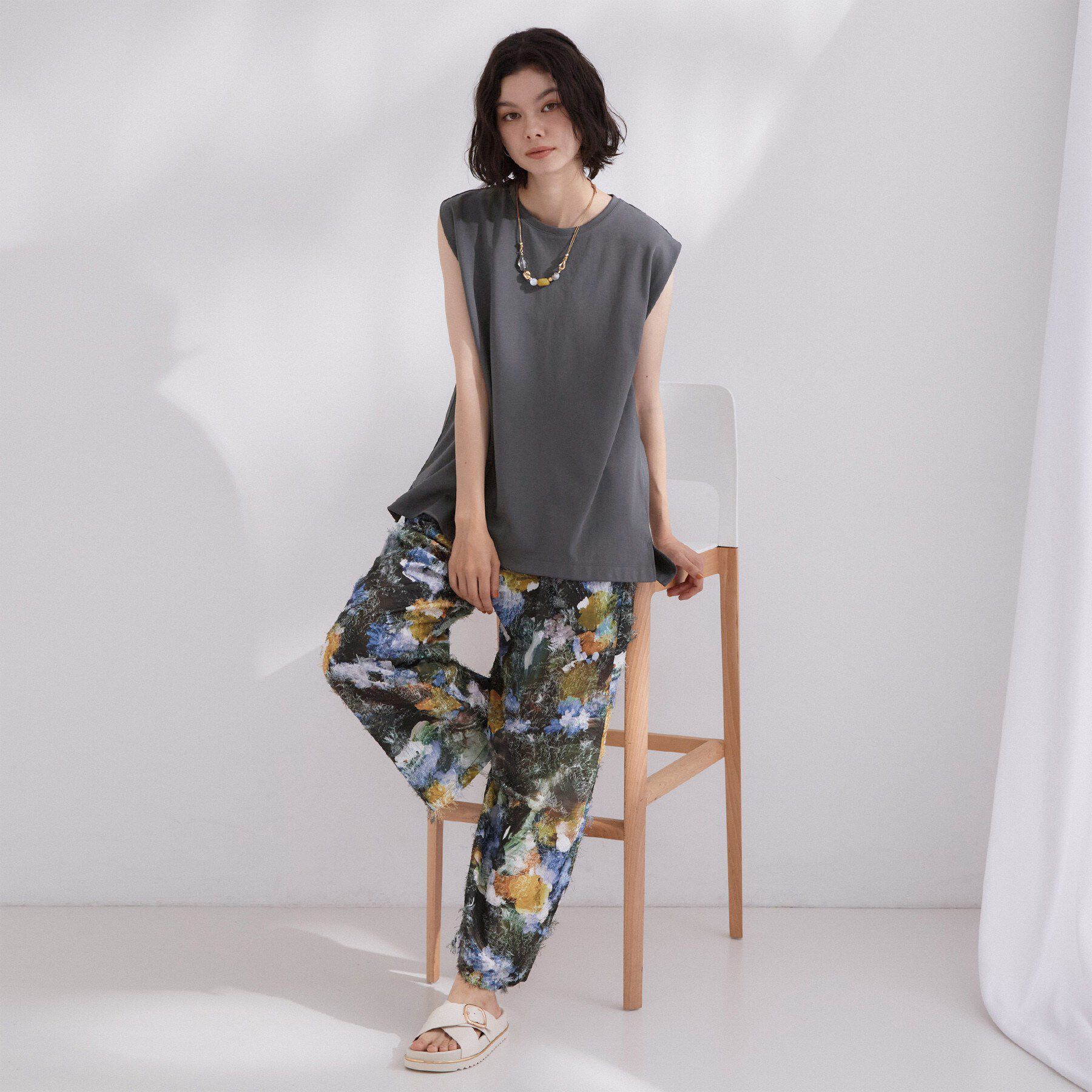 OPAQUE.CLIP「【UVケア／接触冷感】スーパーアイス ノースリーブボクシーカットソー《洗濯機OK》」|Tシャツ・カットソー|