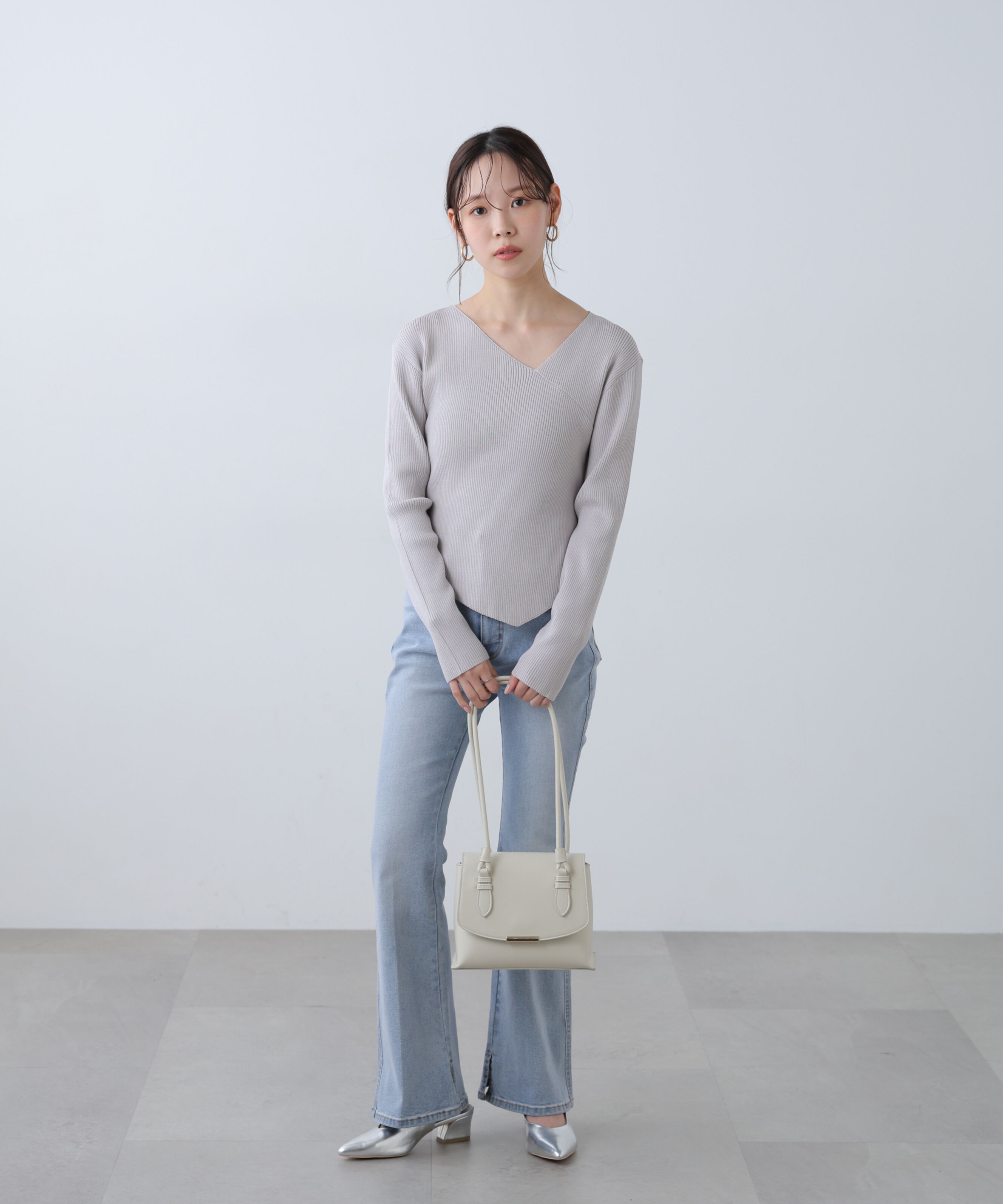  「〈MFM〉アシメVネックニット」|ニット・セーター|