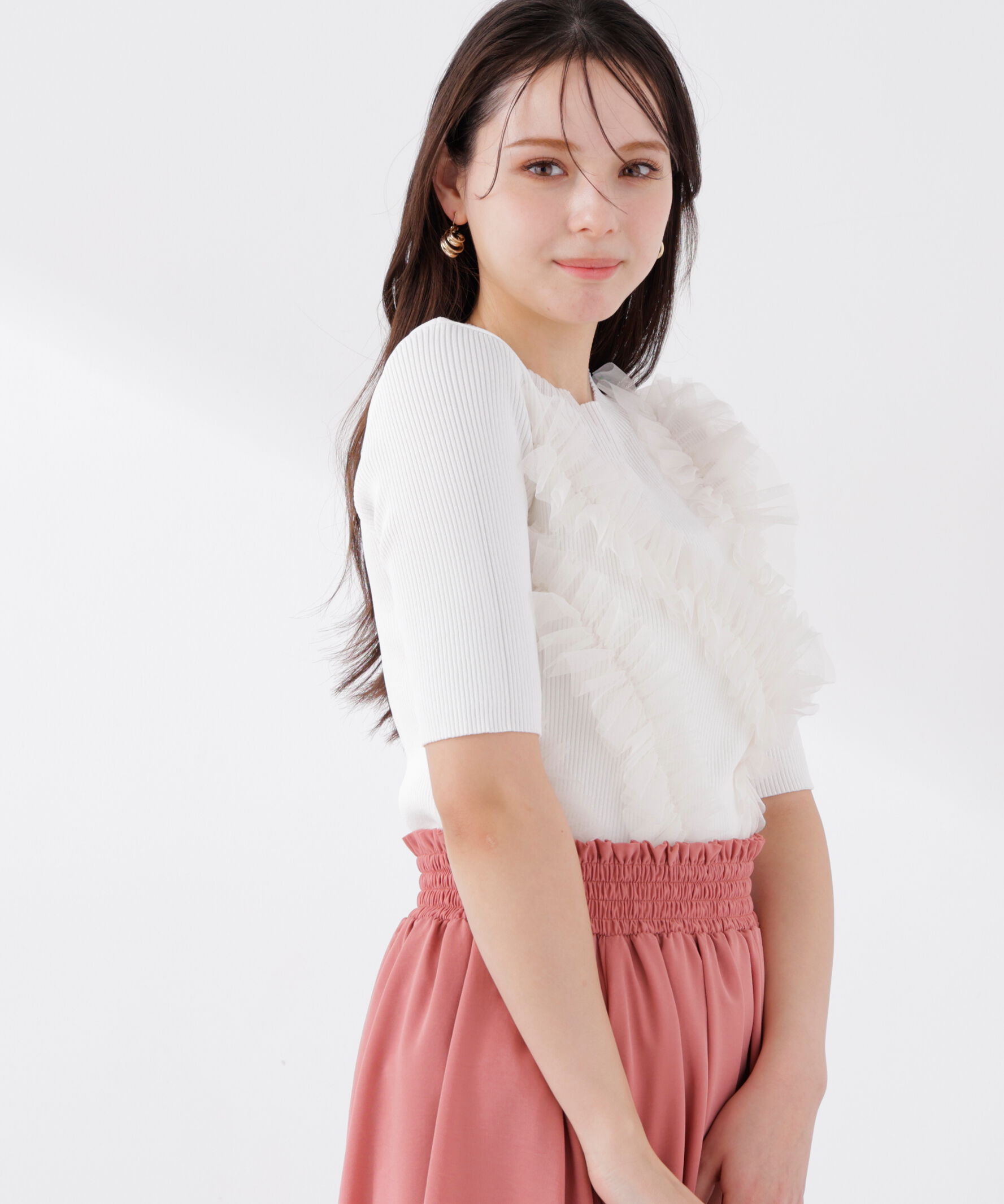 PROPORTION BODY DRESSING「チュールフリル付きニット　26SS」|ニット・セーター|