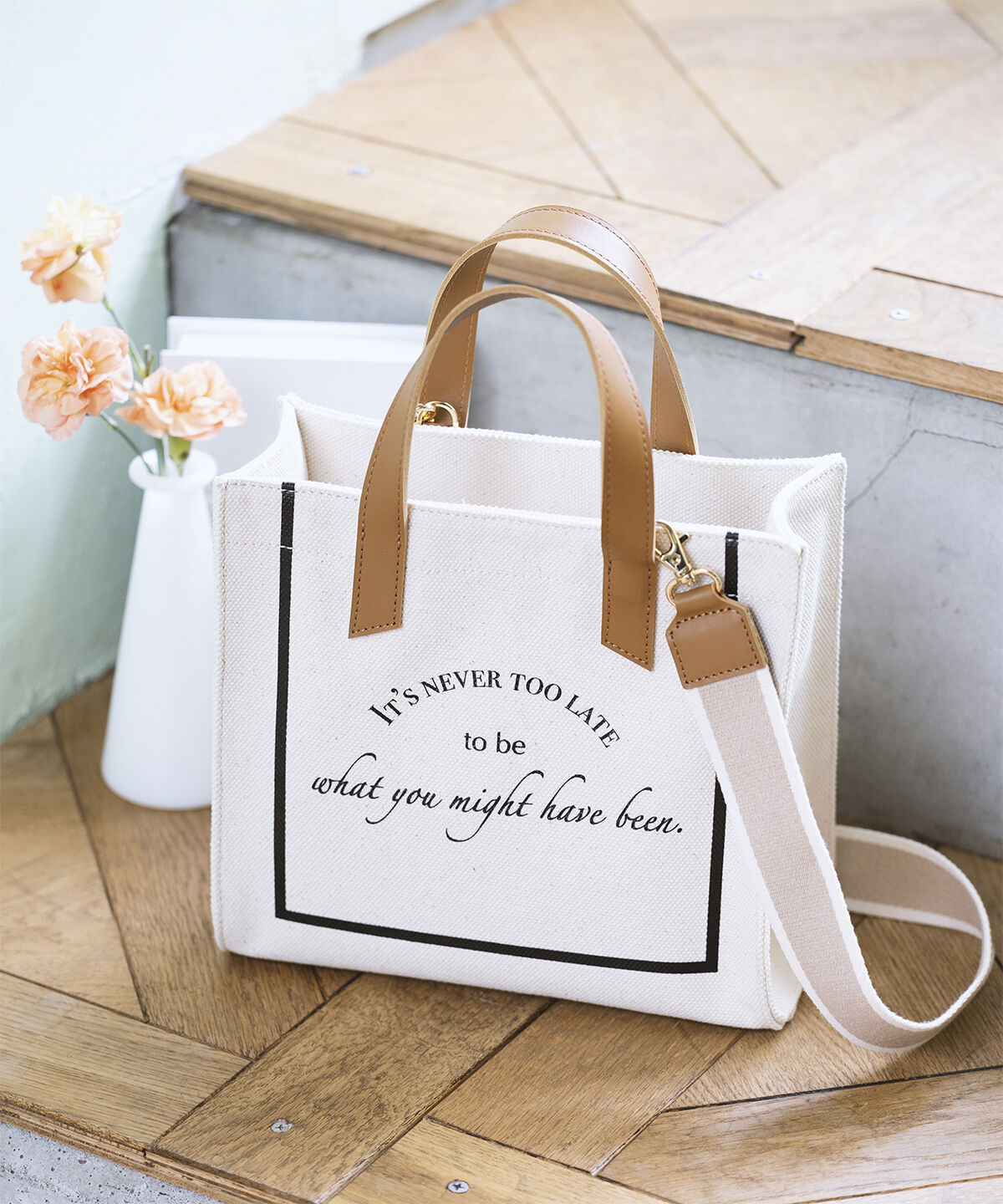 Samantha Thavasa Petit Choice「メッセージキャンバスバッグ」|トートバッグ|