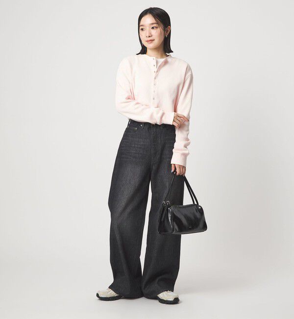 UNITED ARROWS green label relaxing「【WEB限定】＜at ease＞ワッフル ヘンリーネック ロングスリーブ カットソー」|Tシャツ・カットソー|