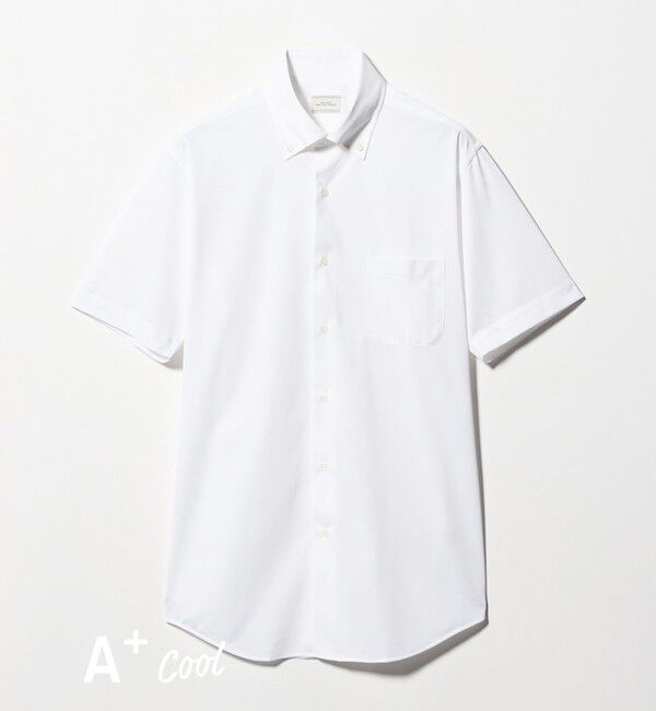 UNITED ARROWS green label relaxing「A+ COOL Pトリコット シャドーストライプ スタンダード ボタンダウン 半袖 ドレスシャツ -ストレッチ・イー」|シャツ・ブラウス|