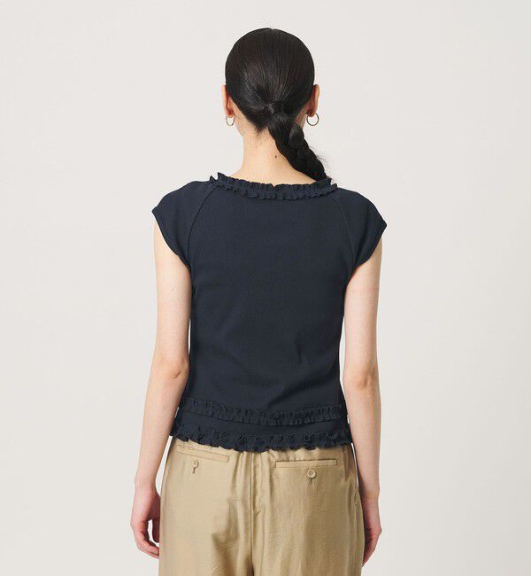 BEAUTY&YOUTH UNITED ARROWS「コットン リブ フリル キャップスリーブ カットソー」|Tシャツ・カットソー|