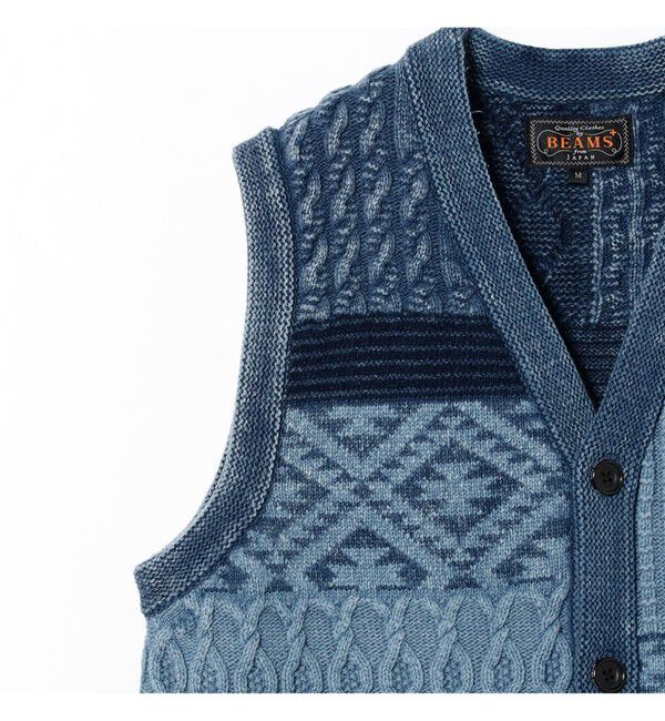 BEAMS PLUS「Indigo Vest」|ニット・セーター|