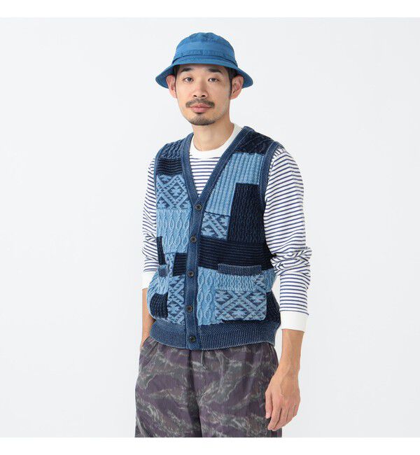 BEAMS PLUS「Indigo Vest」|ニット・セーター|