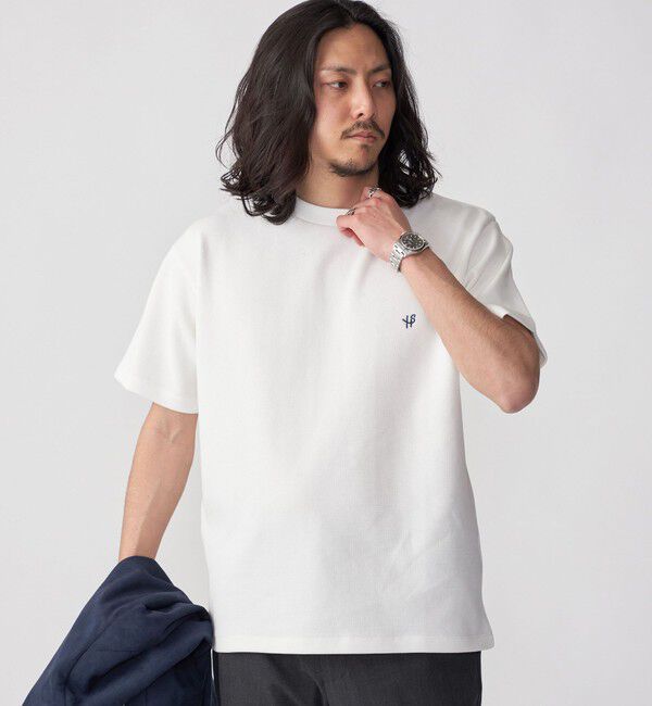 SHIPS「【WEB限定】SHIPS:〈手洗い可能/抗菌/防臭〉ワンポイント ロゴ バーズアイ Tシャツ」|Tシャツ・カットソー|