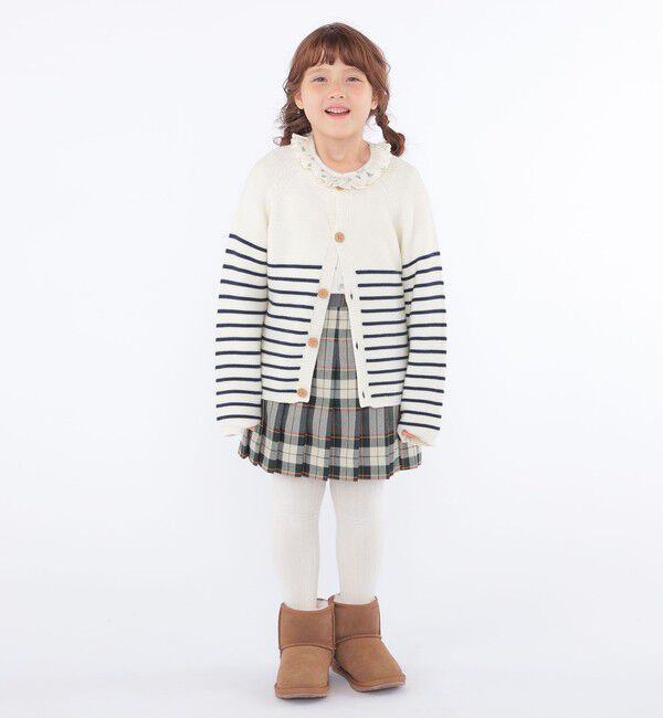 SHIPS KIDS「SHIPS KIDS:100～125cm /〈洗濯機可能〉ボーダー カーディガン」|カーディガン|