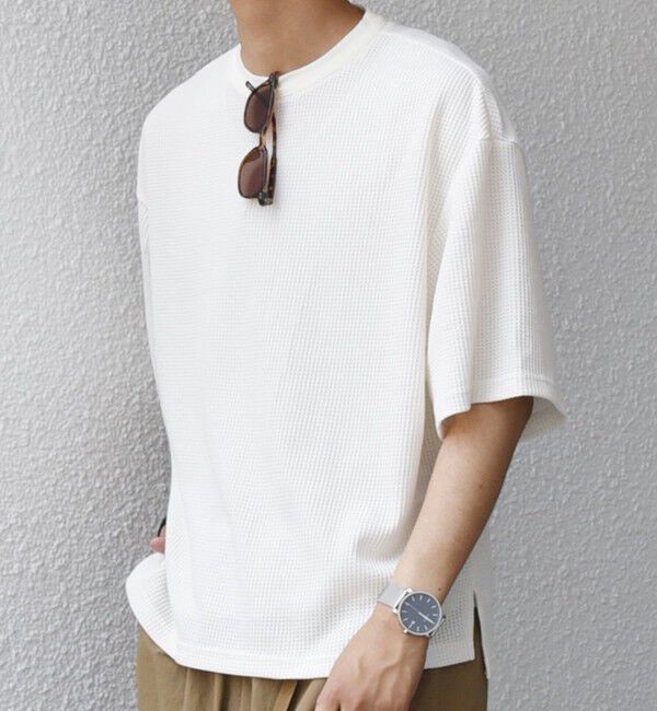 SHIPS any「SHIPS any: ワッフル リラックス クルーネック Tシャツ◇」|Tシャツ・カットソー|