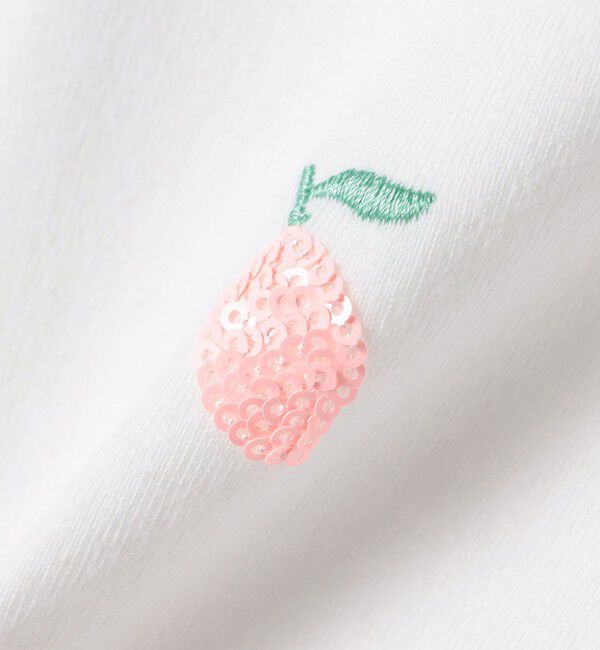 SHIPS KIDS「SHIPS KIDS:140～150cm /レモン スパンコール 刺繍 ロングスリーブ Tシャツ」|Tシャツ・カットソー|