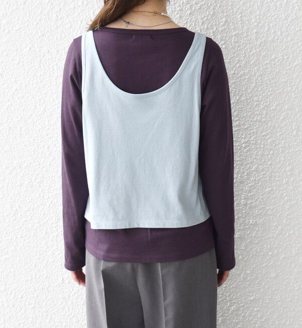 SHIPS any「《予約》SHIPS any:〈洗濯機可能〉レイヤード ロングスリーブ TEE &times; タンク セット」|Tシャツ・カットソー|