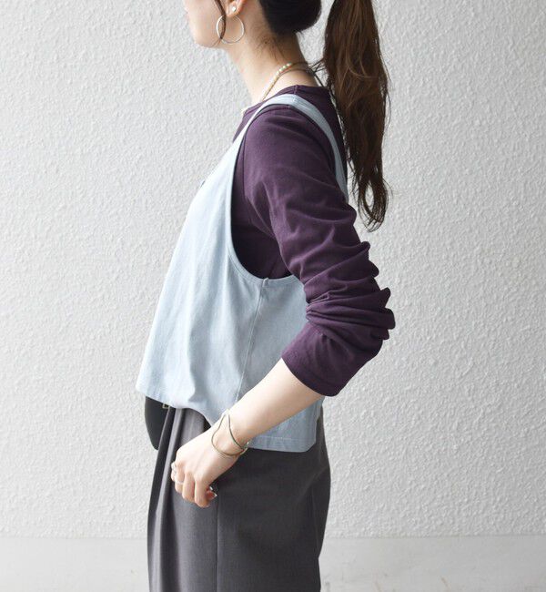 SHIPS any「《予約》SHIPS any:〈洗濯機可能〉レイヤード ロングスリーブ TEE &times; タンク セット」|Tシャツ・カットソー|