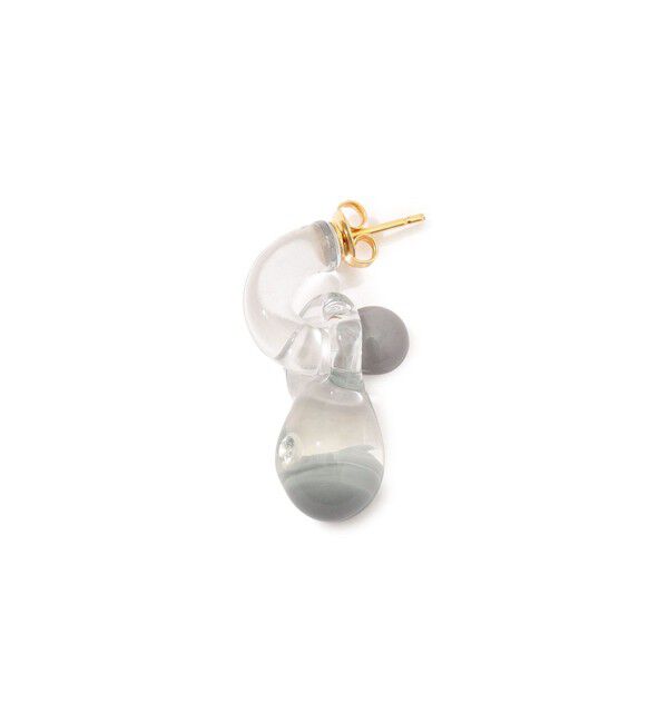 TOMORROWLAND GOODS「 LEVENS JEWELS MINI GLASS HOOP ピアス」|ピアス|16 グレー系