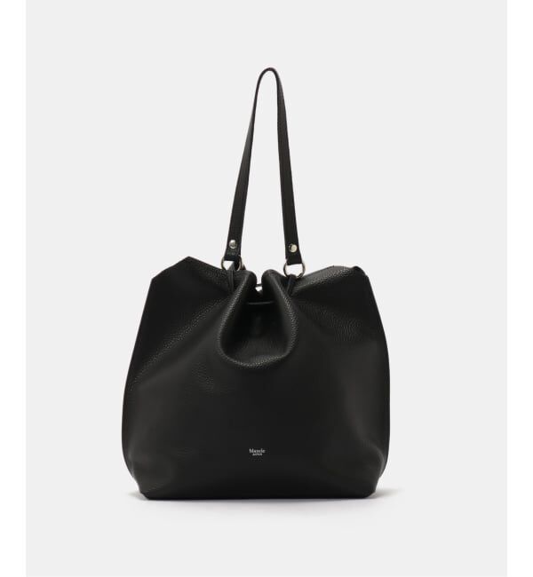 「【blancle/ ブランクレ】Drape drawstring bag」|ショルダー・メッセンジャー|ブラック