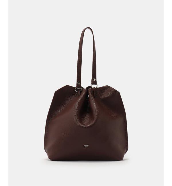  「【blancle/ ブランクレ】Drape drawstring bag」|ショルダー・メッセンジャー|ブラウン