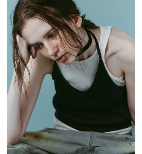 JOINT WORKS「Knuth Marf / クヌースマーフ knit halter bustier」|ベスト・ジレ|ネイビー