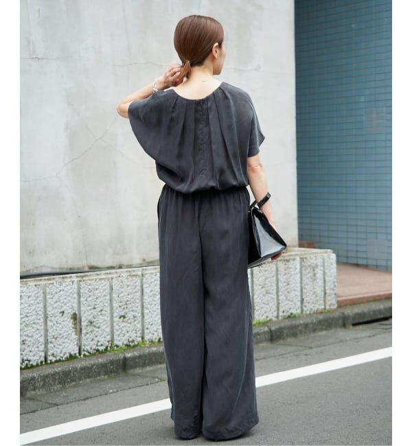 IENA「《接触冷感/手洗い可》キュプラオーバーフレンチオールインワン」|オールインワン|