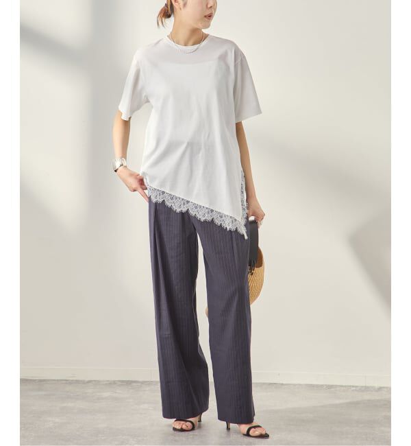 journal standard L'essage「レースイレギュラーヘムTシャツ」|Tシャツ・カットソー|