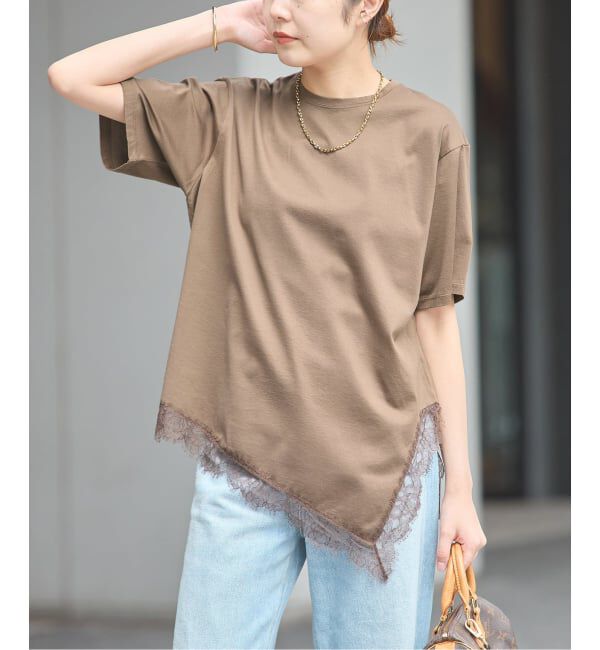 journal standard L'essage「レースイレギュラーヘムTシャツ」|Tシャツ・カットソー|