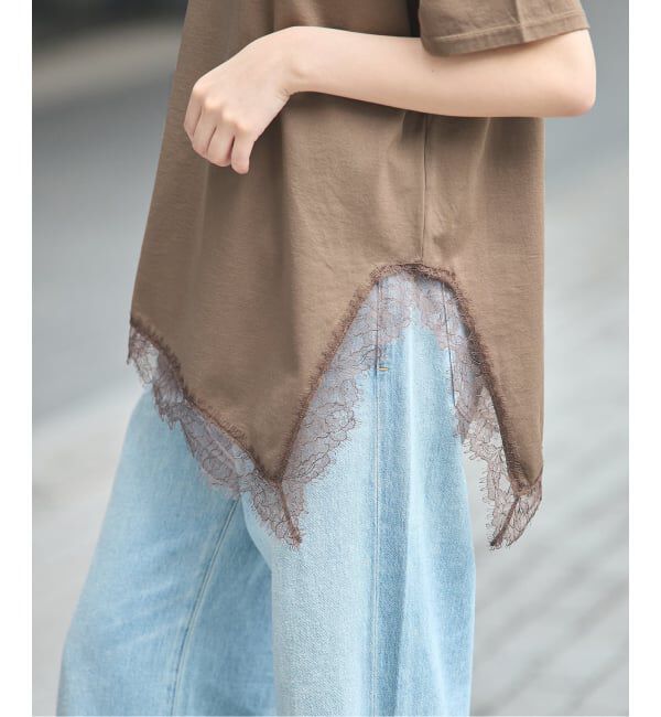 journal standard L'essage「レースイレギュラーヘムTシャツ」|Tシャツ・カットソー|