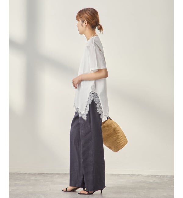 journal standard L'essage「レースイレギュラーヘムTシャツ」|Tシャツ・カットソー|
