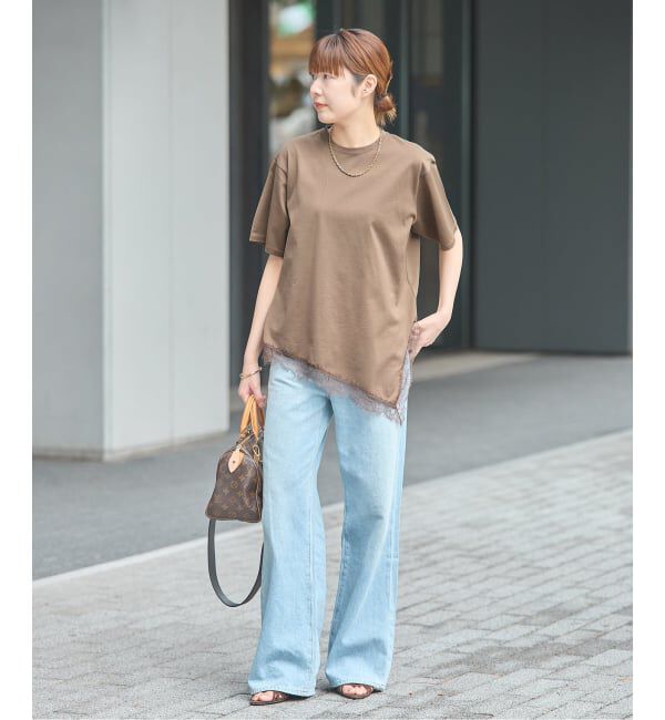 journal standard L'essage「レースイレギュラーヘムTシャツ」|Tシャツ・カットソー|