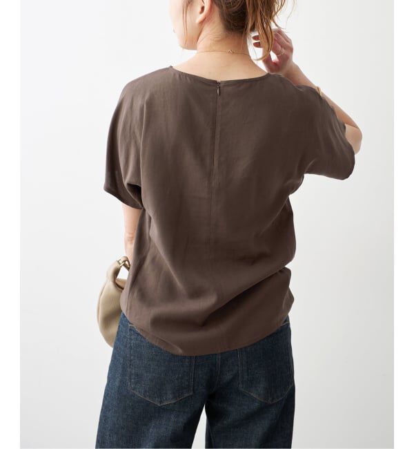 Spick and Span「《手洗い可》ハイブリッドリネンTブラウス」|シャツ・ブラウス|