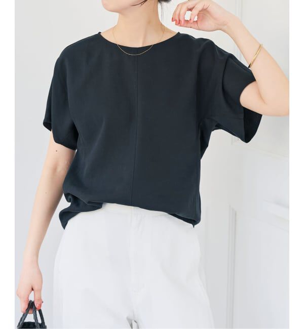 Spick and Span「《手洗い可》ハイブリッドリネンTブラウス」|シャツ・ブラウス|