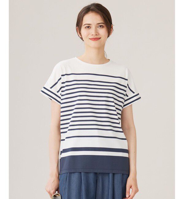 自由区「【洗える】ハイカウントボーダー カットソー」|Tシャツ・カットソー|オフ&times;インク