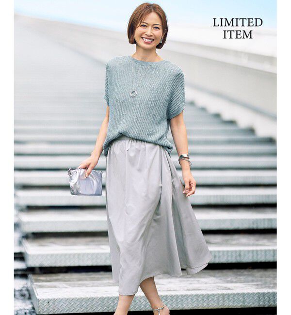 自由区「【WEB限定・2点SET・着回し3WAY以上】セットアップニット・スカート」|スーツ|ﾌﾞﾙｰ&times;ﾗｲ