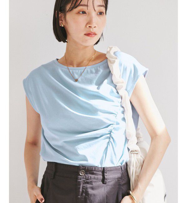 VIS「アシメギャザートップス」|Tシャツ・カットソー|